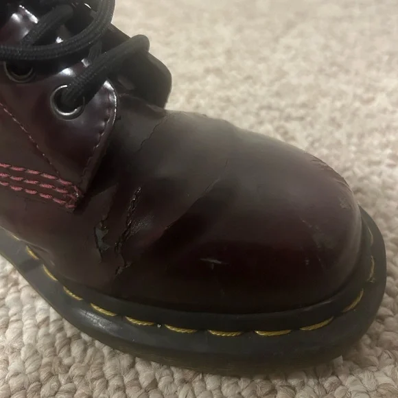 Vegan 1460 Dr. Martens Cherry Red Lace Up Boots - Picture 14 of 14